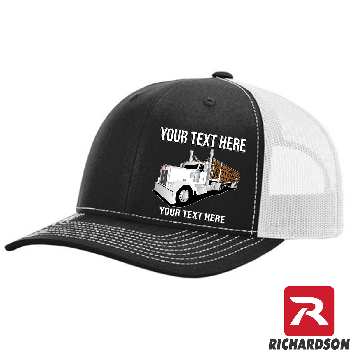 RICHARDSON 112 - Kenworth Log Hauler   - Your Text Snapback Hats