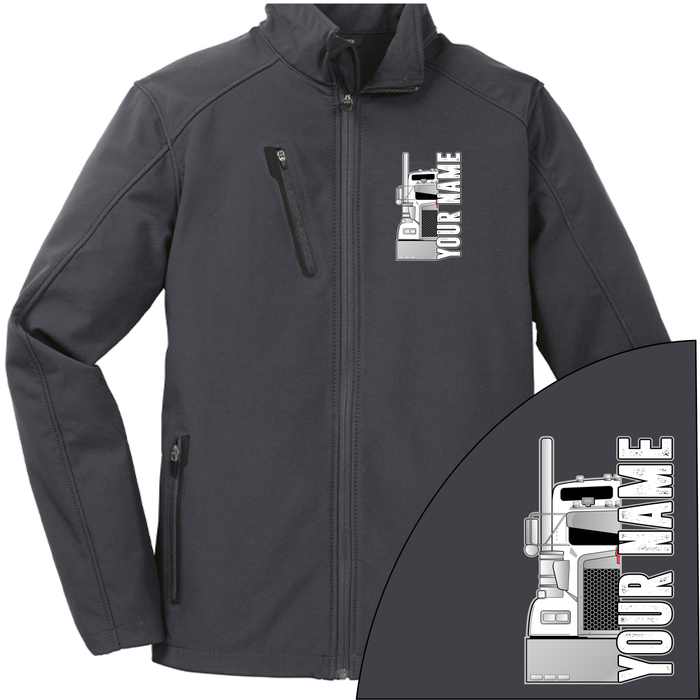 Kenworth Half Truck - Your Text Here - Port Authority ® Welded Soft Shell Jacket NO HOOD - Free Shipping
