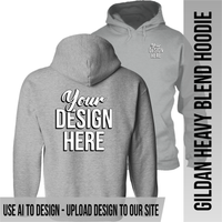 Your Text or Design Here - Left Chest & Back - Gildan Hoodie