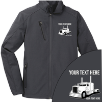 Peterbilt Full Truck - Your Text Here - Port Authority ® Welded Soft Shell Jacket NO HOOD - Free Shipping