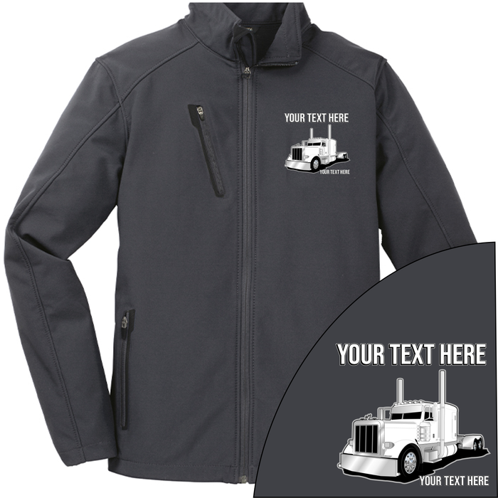 Peterbilt Full Truck - Your Text Here - Port Authority ® Welded Soft Shell Jacket NO HOOD - Free Shipping