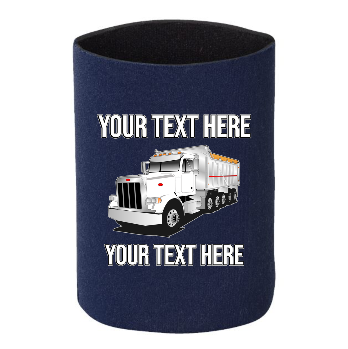 Peterbilt Dump Truck 357 - 1 DOZEN Can Cooler Koozies  - Your Text Here - Free Shipping