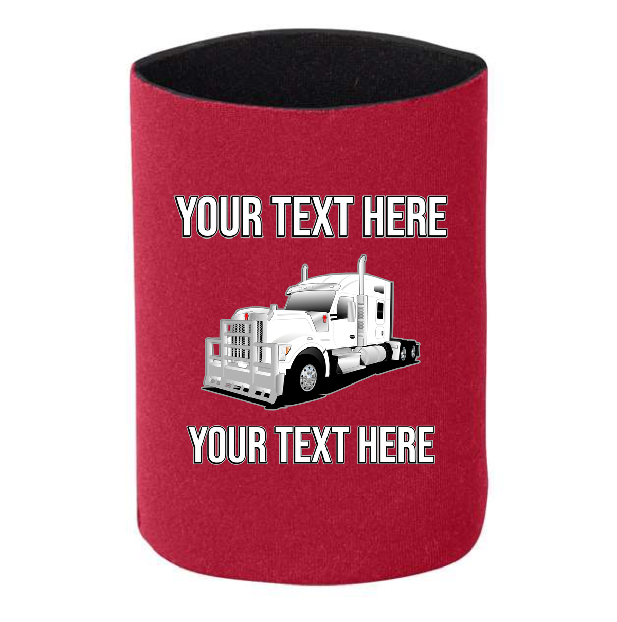 Kenworth W990 - 1 DOZEN Can Cooler Koozies - Your Text Here - Free Shipping