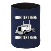 Peterbilt 389 Full Truck - 1 DOZEN Can Cooler Koozies - Your Text Here - Free Shipping