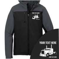 Peterbilt - Your Text Here - Port Authority Hooded Core Soft Shell Jacket -Free Shipping