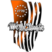 1776 We the People - Tattered Flag - PermaSticker - Free Shipping