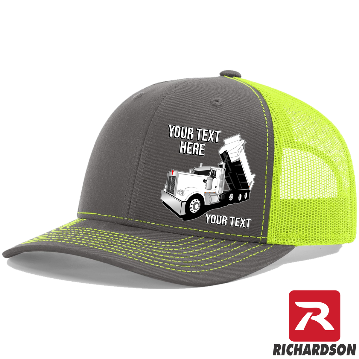 RICHARDSON 112 -Kenworth Dump Truck  - Your Text Snapback Hats - Free Shipping