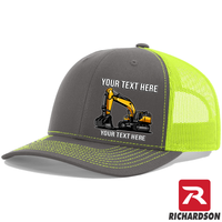 Excavator Solo  - Your Text Here - Richardson 112  Trucker Snapback Hats - Free Shipping