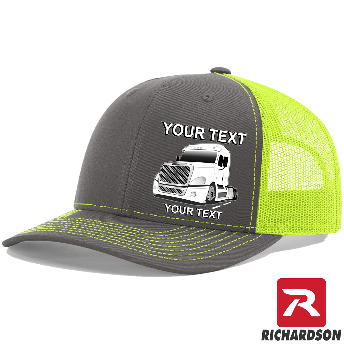 RICHARDSON 112 - Freightliner Cascadia Full Truck   - Your Text Snapback Hats - Free Shipping