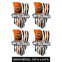 1776 We the People - Tattered Flag - 4 PACK -  -PermaSticker - Free Shipping