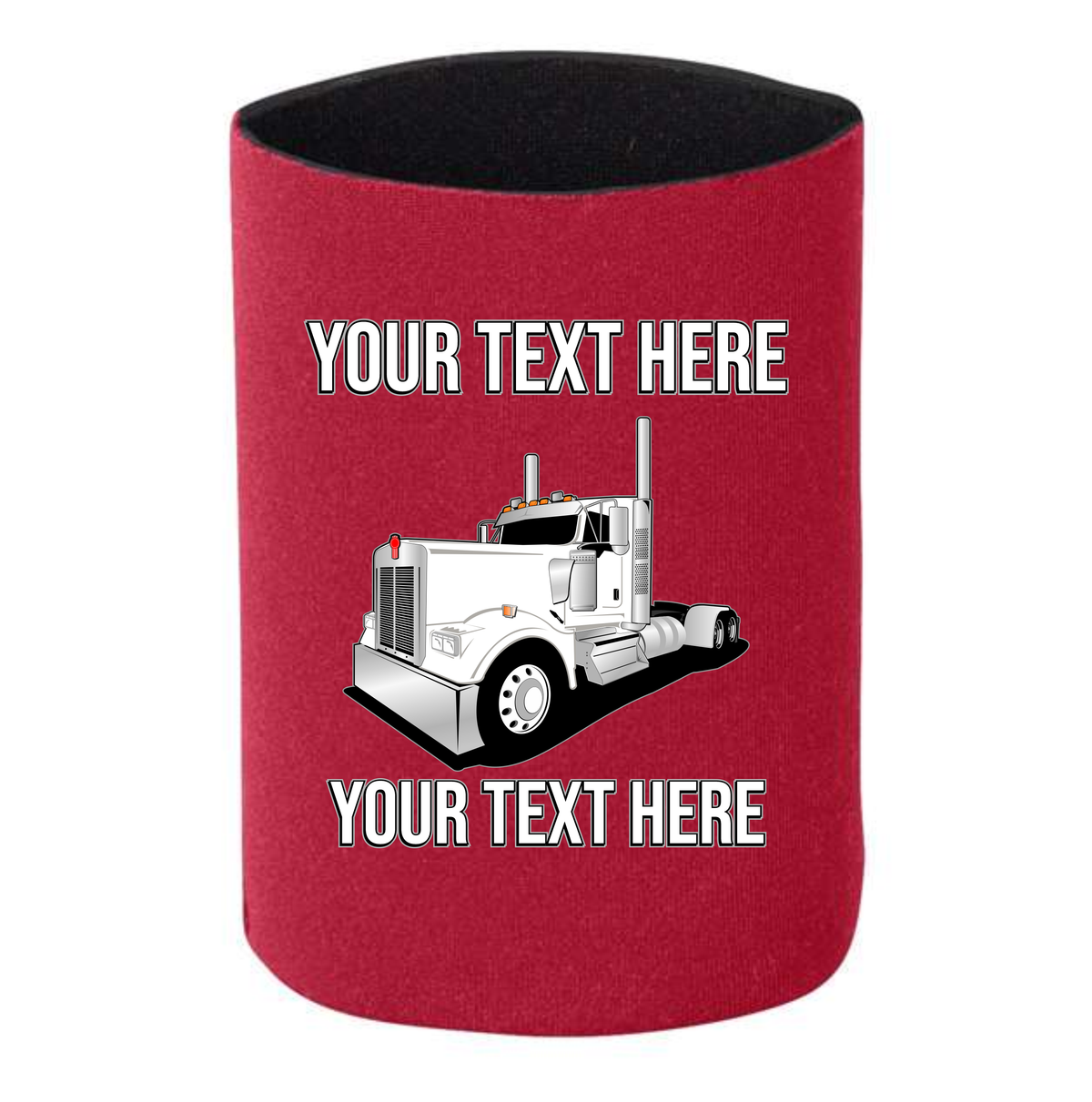 Kenworth W900 Day Cab- 1 DOZEN Can Cooler Koozies  - Your Text Here - Free Shipping