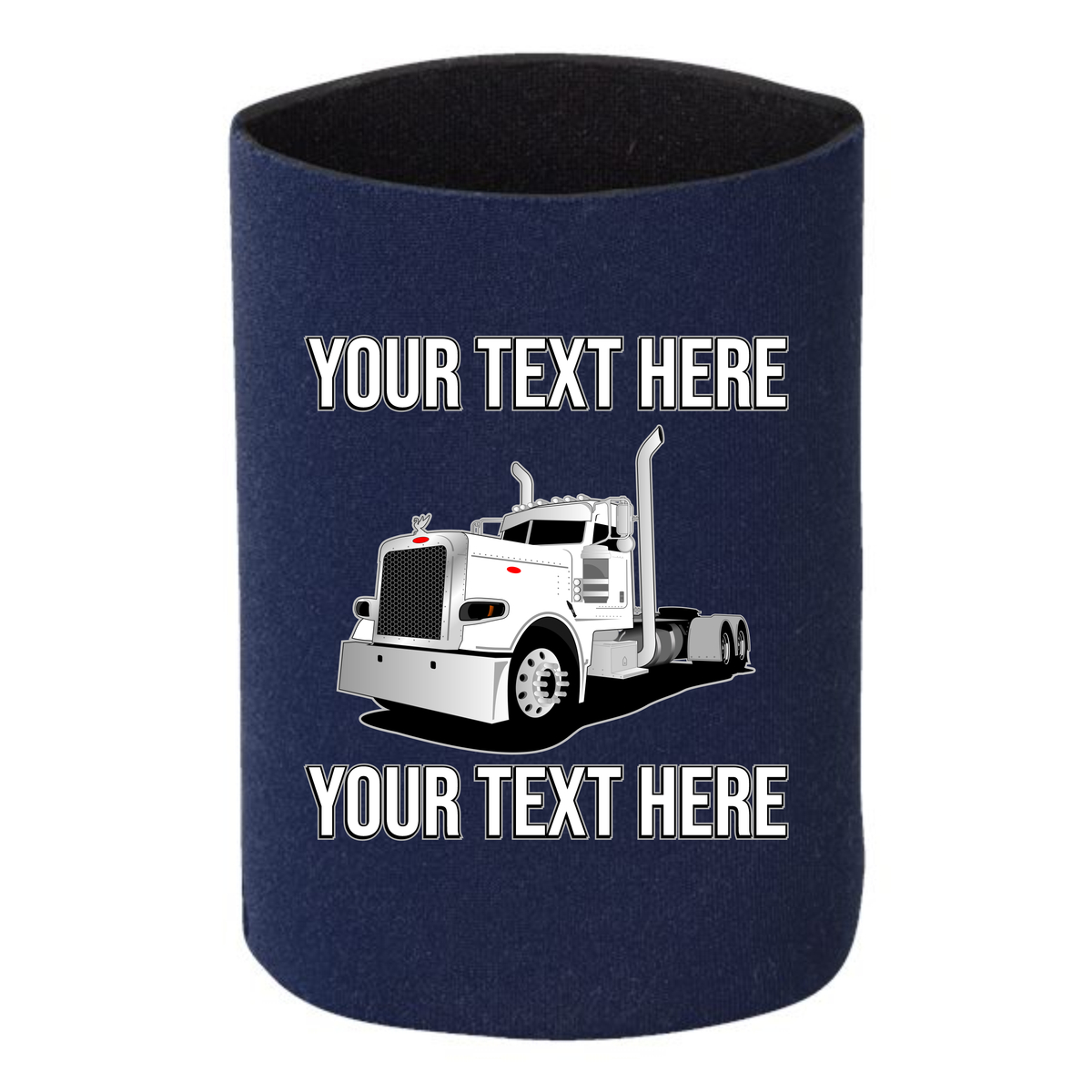 Peterbilt 389 Day Cab - 1 DOZEN Can Cooler Koozies - Your Text Here - Free Shipping