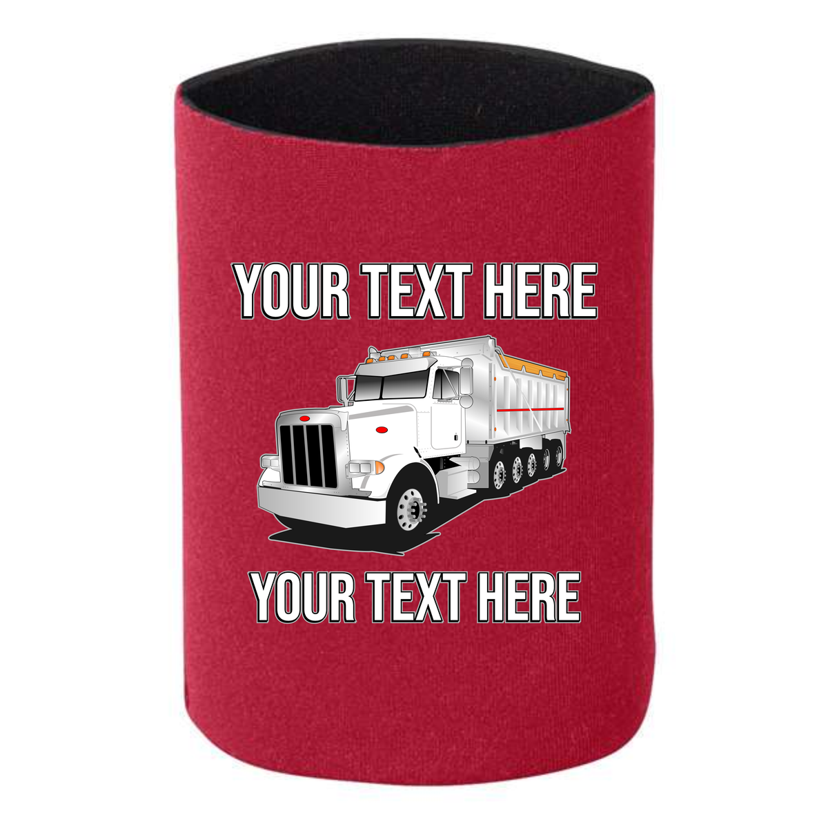 Peterbilt Dump Truck 357 - 1 DOZEN Can Cooler Koozies  - Your Text Here - Free Shipping