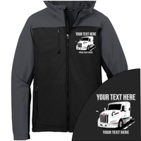 Peterbilt 579 Full Truck - Your Text Here - Port Authority Hooded Core  Soft Shell Jacket - Free Shipping