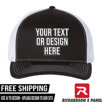 Your Text or Design Here - Richardson 112FP Five Panel Hat - Free Shipping
