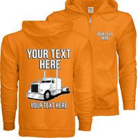 Peterbilt Full Truck - Your Text Here - Gildan Heavy Blend Full-Zip Hoodie
