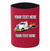 Kenworth W990 Lowboy Excavator - 1 DOZEN Can Cooler Koozies - Your Text Here - Free Shipping