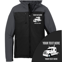 Western Star 49X Full Truck - Your Text Here - Port Authority Hooded Core Soft Shell Jacket  - Free Shipping