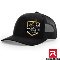 Excavator Trees Prism - Your Text Here - Richardson 112 Trucker Snapback Hats - Free Shipping