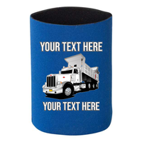 Peterbilt 389 Dump Truck - 1 DOZEN Can Cooler Koozies - Your Text Here - Free Shipping