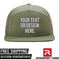 Your Text or Design Here - Richardson 168 7 Panel Hat  - Free Shipping