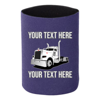 Peterbilt 389 Day Cab - 1 DOZEN Can Cooler Koozies - Your Text Here - Free Shipping