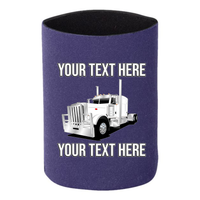 Peterbilt 389 - Round Headlights - Guard - 1 DOZEN Can Cooler Koozies  - Your Text Here - Free Shipping
