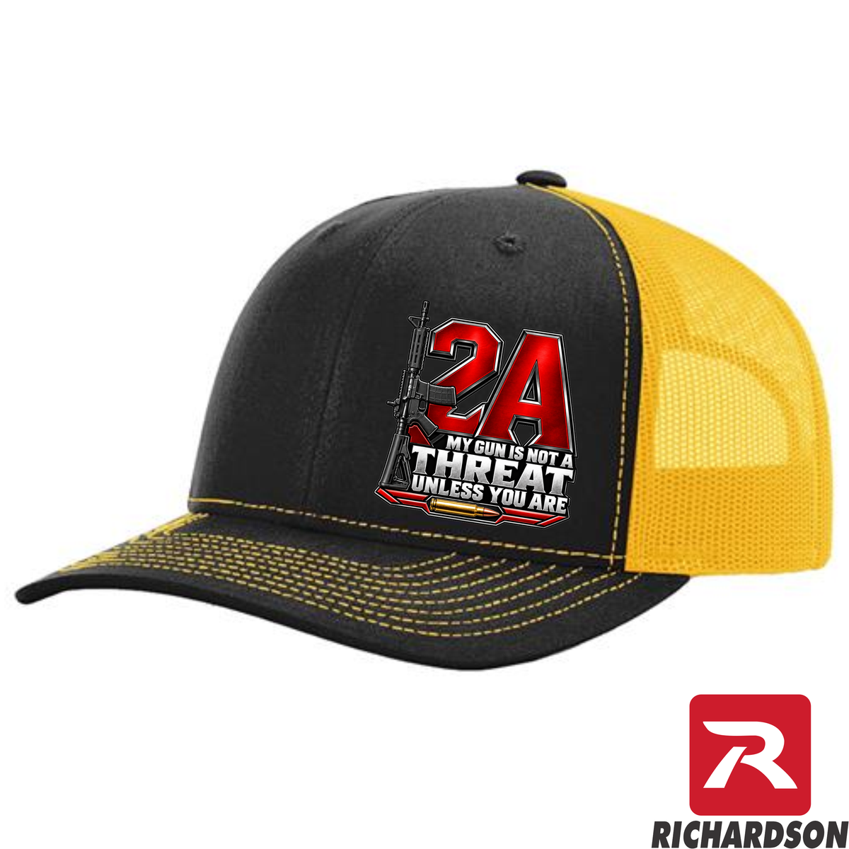 2A - AR-15 - My Gun Is Not a Threat Unless You Are - Richardson 112 Hat - Free Shipping