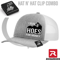I Run Hoes For Money Hat & Clip Combo - Richardson 112 - Free Shipping