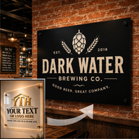 Acrylic Sign Horizontal Rectangle  - Your Logo or Text Here - Free Shipping