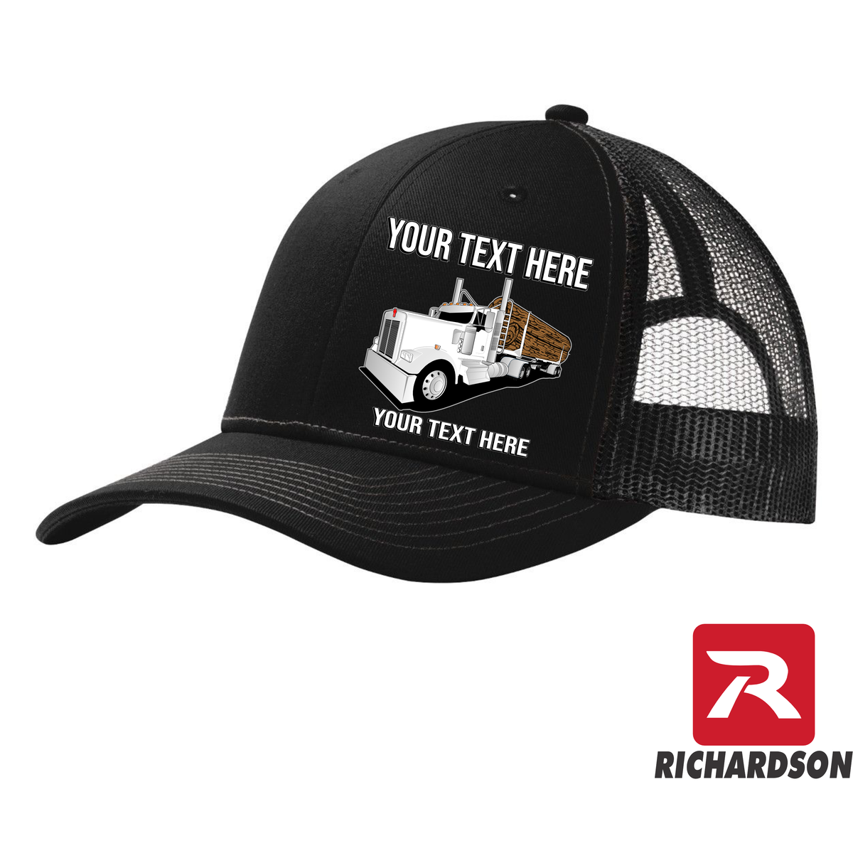 RICHARDSON 112 - Kenworth Log Hauler   - Your Text Snapback Hats