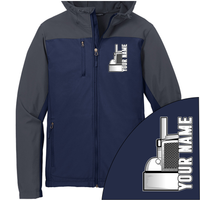Peterbilt half Truck - Your Text Here - Port Authority Hooded Core Soft Shell Jacket - Free Shipping