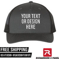 Your Text or Design Here - Richardson 112FP Five Panel Hat - Free Shipping