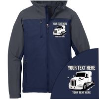 Peterbilt 579 Full Truck - Your Text Here - Port Authority Hooded Core  Soft Shell Jacket - Free Shipping