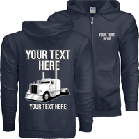 Peterbilt Full Truck - Your Text Here - Gildan Heavy Blend Full-Zip Hoodie