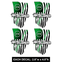 1776 We the People - Tattered Flag - 4 PACK -  -PermaSticker - Free Shipping