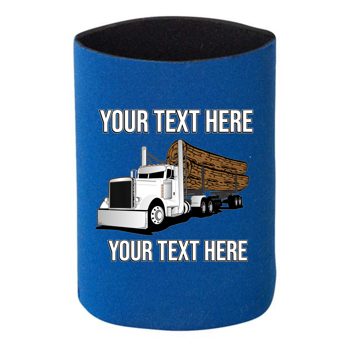 Peterbilt 379 Log Hauler - 1 DOZEN Can Cooler Koozies  - Your Text Here - Free Shipping