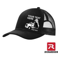 RICHARDSON 112 - Peterbilt Dump Truck  - Your Text Snapback Hats - Free Shipping
