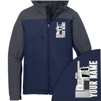 Kenworth Half Truck - Your Text Here - Port Authority Hooded Core Soft Shell Jacket - Free Shipping