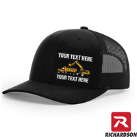 Excavator Dump Truck Loading  - Your Text Here - Richardson 112 - Trucker Snapback Hats - Free Shipping