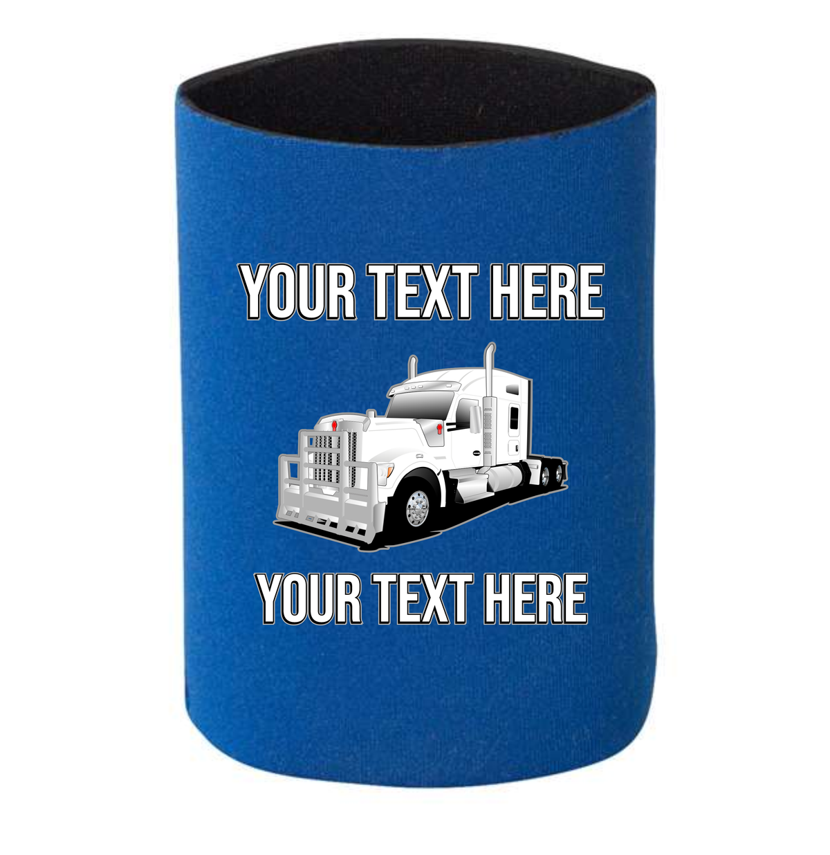 Kenworth W990 - 1 DOZEN Can Cooler Koozies - Your Text Here - Free Shipping