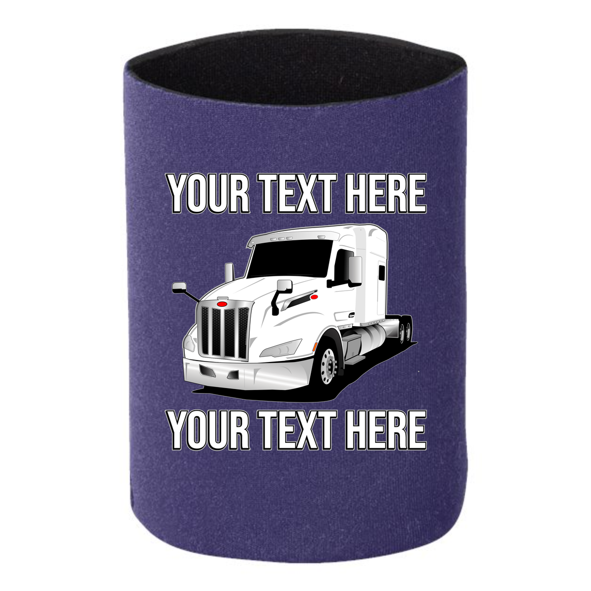 Peterbilt 579 - 1 DOZEN Can Cooler Koozies - Your Text Here - Free Shipping