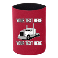 Peterbilt 389 Full Truck - 1 DOZEN Can Cooler Koozies - Your Text Here - Free Shipping