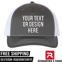 Your Text or Design Here - Richardson 112FP Five Panel Hat - Free Shipping