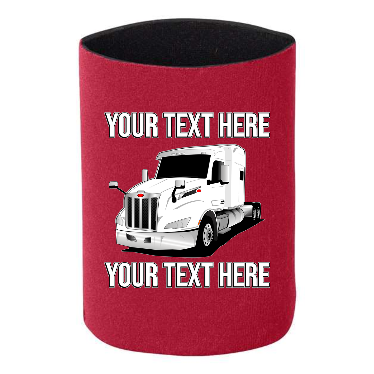 Peterbilt 579 - 1 DOZEN Can Cooler Koozies - Your Text Here - Free Shipping