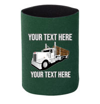 Kenworth Log Hauler - 1 DOZEN Can Cooler Koozies - Your Text Here - Free Shipping