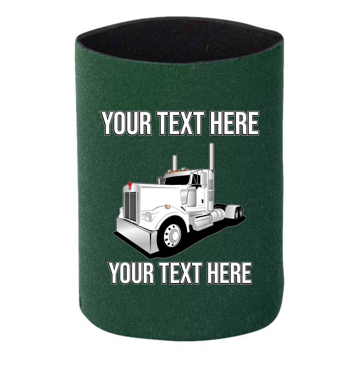 Kenworth W900 Day Cab- 1 DOZEN Can Cooler Koozies  - Your Text Here - Free Shipping