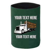 Peterbilt 379 Log Hauler - 1 DOZEN Can Cooler Koozies  - Your Text Here - Free Shipping