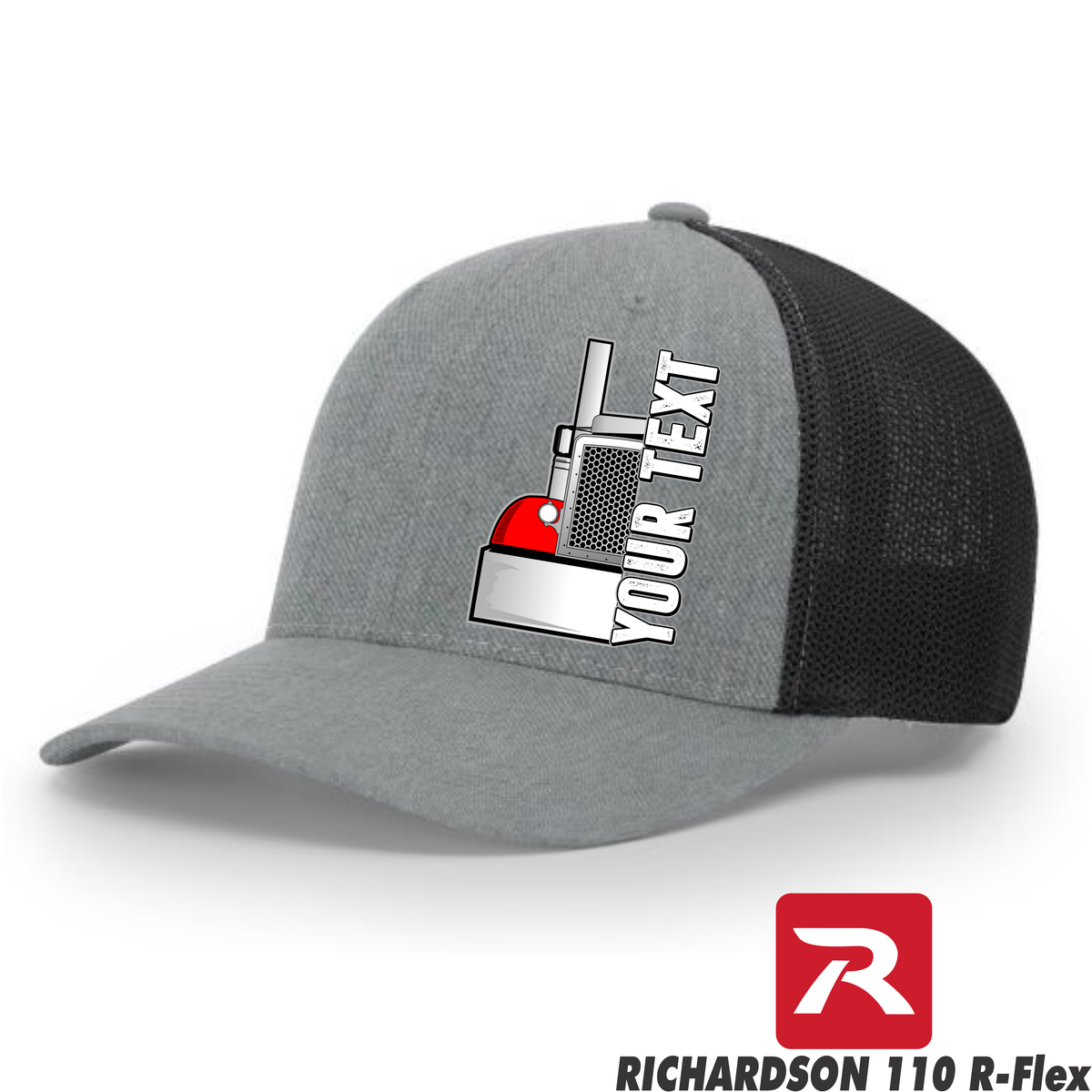 Peterbilt Half Truck - Your Text Here - Richardson 110 R-Flex Fitted Hat - Free Shipping