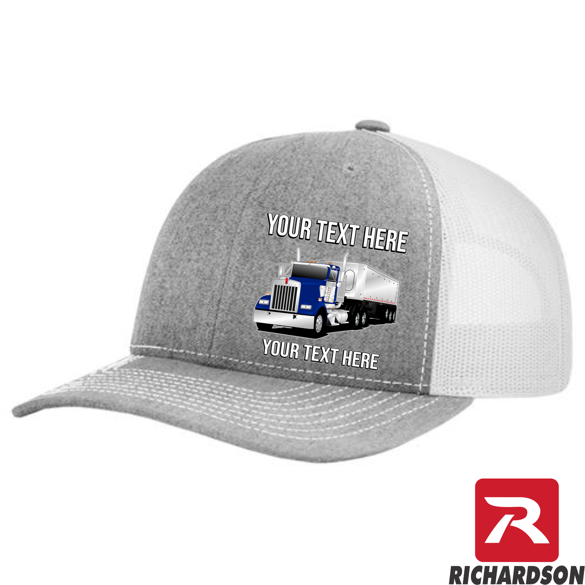 Kenworth W900 Day Cab Dump Trailer -  Richardson 112 Trucker Hat - Your Text Here - Free Shipping